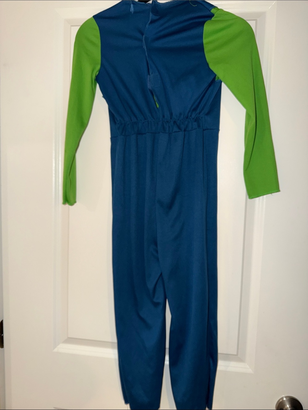 Kids Luigi Overalls and Green Top Halloween Costume with Yellow Buttons - Picture 2 of 2